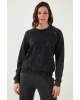 Pamuk Karışımlı Regular Fit Bisiklet Yaka Taşlı Sweat  SWEAT 24K0218K1
