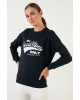 Pamuklu Baskılı Bisiklet Yaka Sweatshirt 22k0840k1