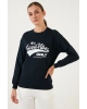 Pamuklu Baskılı Bisiklet Yaka Sweatshirt 22k0840k1