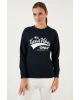 Pamuklu Baskılı Bisiklet Yaka Sweatshirt 22k0840k1