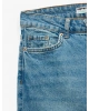 Pamuklu Düz Paça Cepli Düğmeli Jean Pantolon - Straight Jeans