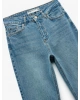 Pamuklu Düz Paça Cepli Düğmeli Jean Pantolon - Straight Jeans