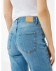 Pamuklu Düz Paça Cepli Düğmeli Jean Pantolon - Straight Jeans