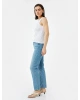 Pamuklu Düz Paça Cepli Düğmeli Jean Pantolon - Straight Jeans