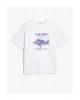Pamuklu Kısa Kollu Bisiklet Yaka Beyaz Kadın T-Shirt 5SAK50128EK
