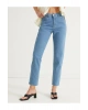 Pamuklu Yüksek Bel Mom Jean - Normal Bel Dar Kesim Dar Paça Pantolon