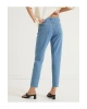 Pamuklu Yüksek Bel Mom Jean - Normal Bel Dar Kesim Dar Paça Pantolon