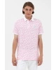 Polo Yaka Pembe-beyaz Erkek %100 Pamuk T-shirt 1573100