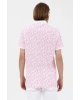 Polo Yaka Pembe-beyaz Erkek %100 Pamuk T-shirt 1573100
