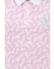 Polo Yaka Pembe-beyaz Erkek %100 Pamuk T-shirt 1573100