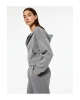Rahat Kalıp Kanguru Cepli Fermuarlı Yıkamalı Kapüşonlu Crop Sweatshirt