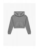 Rahat Kalıp Kanguru Cepli Fermuarlı Yıkamalı Kapüşonlu Crop Sweatshirt
