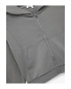 Rahat Kalıp Kanguru Cepli Fermuarlı Yıkamalı Kapüşonlu Crop Sweatshirt