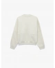 Rahat Kalıp Şardonlu Bomber Yaka Nervürlü Uzun Kollu Fermuarlı Sweatshirt