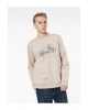 Regular Fit Uzun Kollu Şardonlu Baskılı Bisiklet Yaka Sweatshirt