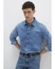 Roy Lux Black Puslu Açık Mavi Jean Gömlek