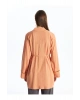 Şal Yaka Düz Uzun Kollu Keten Karışımlı Oversize Kadın Kimono