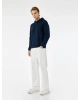Şardonlu Uzun Kollu Basic Kapşonlu Sweatshirt