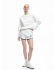 Şardonlu Uzun Kollu Bisiklet Yaka Basic Oversize Sweatshirt