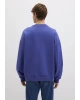 Silikon Logo Baskılı Mor Bisiklet Yaka Sweatshirt