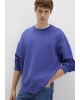 Silikon Logo Baskılı Mor Bisiklet Yaka Sweatshirt