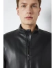 Siyah Biker Ceket Slim Fit / Dar Kesim