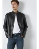 Siyah Biker Ceket Slim Fit / Dar Kesim