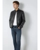 Siyah Biker Ceket Slim Fit / Dar Kesim
