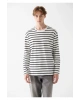 Siyah Çizgili Basic Tişört Loose Fit / Bol Rahat Kesim