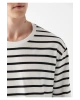 Siyah Çizgili Basic Tişört Loose Fit / Bol Rahat Kesim