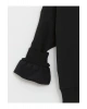 Siyah Kapüşonlu Kız Çocuk Kalın Sweatshirt
