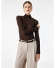 Slim Fit Dik Yaka Uzun Kollu Tişört
