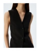 Slim Fit Düğmeli V Yaka Uzun Blazer Yelek
