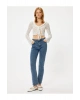 Slim Fit Kot Pantolon Düz Paça Standart Bel - Slim Straight Fit Jeans