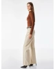 Slim Fit Uzun Kollu Drape Detaylı Hafif Dik Yaka Bodysuit