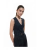 Slim Fit V Yaka Kolsuz Düğmeli Takım Yeleği