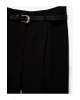 Slim Fit Yüksek Bel Kemerli Cigarette Kumaş Pantolon