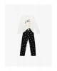 Snoopy Baskılı Lisanslı Uzun Kollu Bisiklet Yaka Pamuklu Pijama Takımı