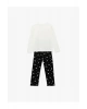 Snoopy Baskılı Lisanslı Uzun Kollu Bisiklet Yaka Pamuklu Pijama Takımı