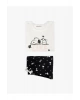 Snoopy Baskılı Lisanslı Uzun Kollu Bisiklet Yaka Pamuklu Pijama Takımı (AW 25)