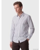 SOUTHBLUE Beyaz Regular Fit Çizgili Poplin Erkek Gömlek