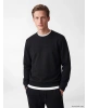 SOUTHBLUE Siyah Bisiklet Yaka Nakışlı Erkek Kalın Sweatshirt