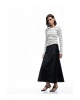 Standart Bel Regular Fit Saten Midi Etek