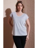 Standart Fit Yuvarlak Yaka Simli Bluz BLUZ 25Y0202K1