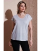 Standart Fit Yuvarlak Yaka Simli Bluz BLUZ 25Y0202K1
