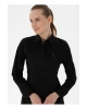 U.S. Polo Assn. U.S. Polo Assn. Slim Fit Gömlek Yaka Siyah Kadın Gömlek