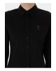 U.S. Polo Assn. U.S. Polo Assn. Slim Fit Gömlek Yaka Siyah Kadın Gömlek
