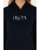 u.s.polo Kadın Lacivert Kapüşonlu Basic Sweatshirt