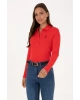 U.S.POLO Kadın Kırmızı Basic Polo Yaka Sweatshırt