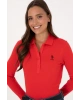 U.S.POLO Kadın Kırmızı Basic Polo Yaka Sweatshırt